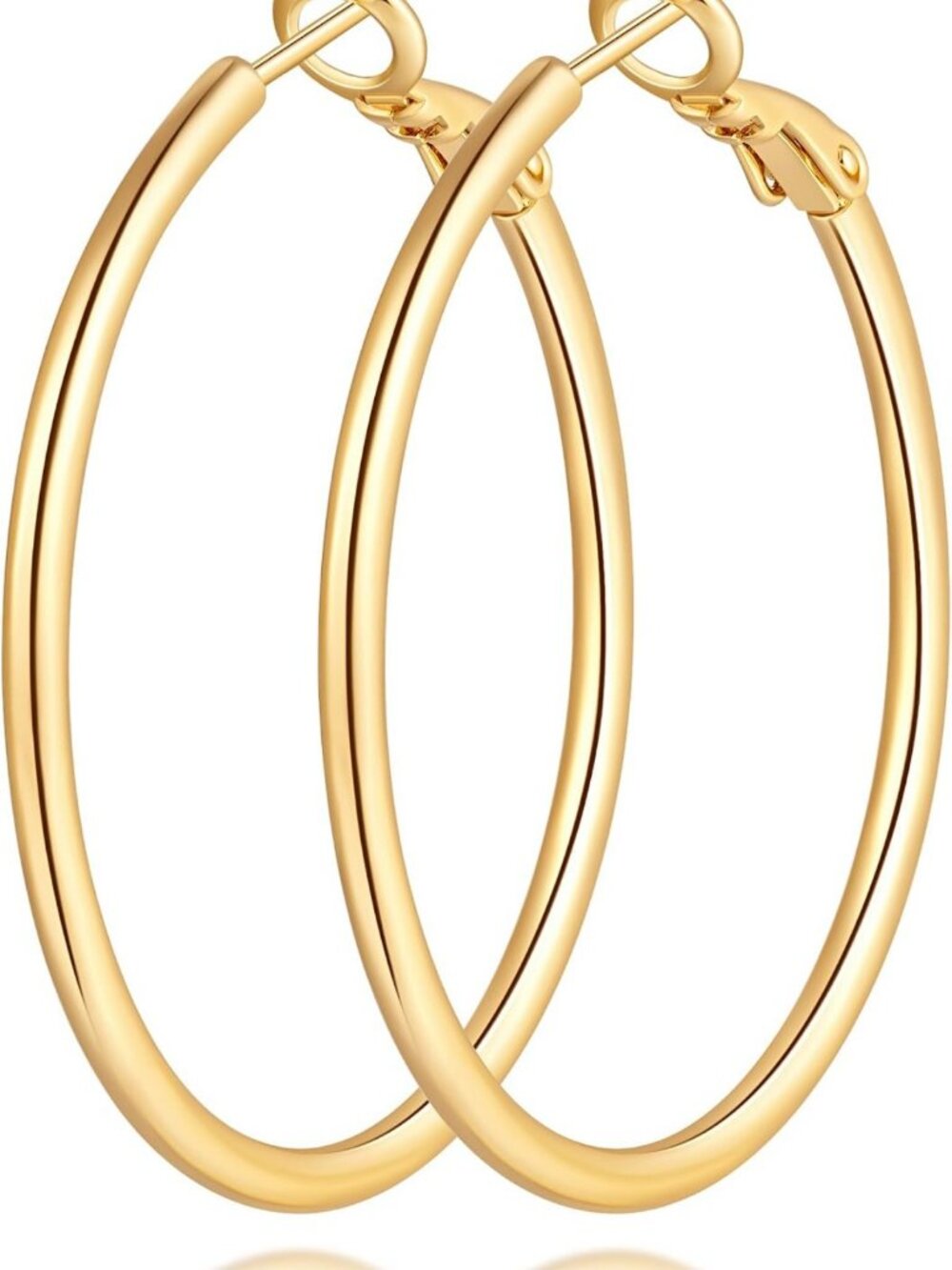 Elegant 14K Gold Hoop Earrings for Women - Stylish, Lightweight, Perfect Gift